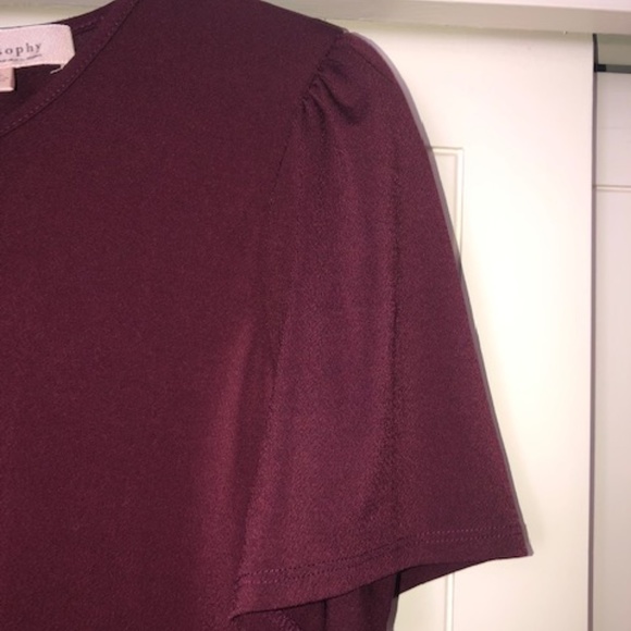 EUC Philosophy Republic Short Sleeve Blouse - Burgundy XL - Picture 4 of 5